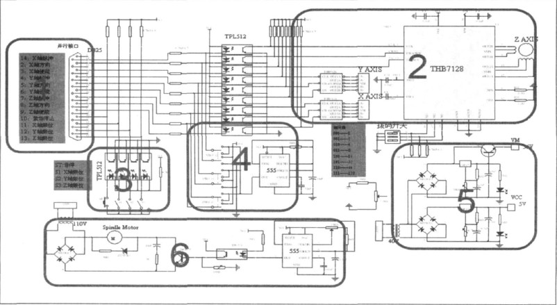 一帆電腦雕刻機接口電路原理圖